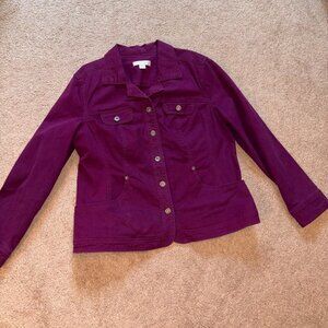 Christopher & Banks Dark Plum Jeans Jacket XL